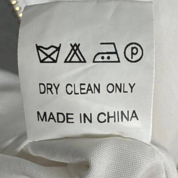 Miss Circle Women's Ruched Strapless Mini Dress White Gold Back Zipper White Out - Picture 10 of 10